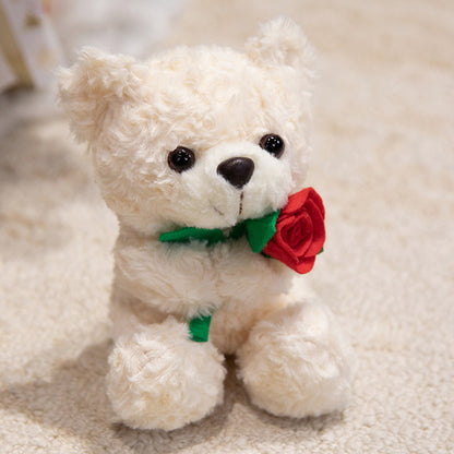 Plüsch Weihnachts-Teddy mit Santa-Hut und Strickschal Feiertags-Huggable Stofftier Brehn