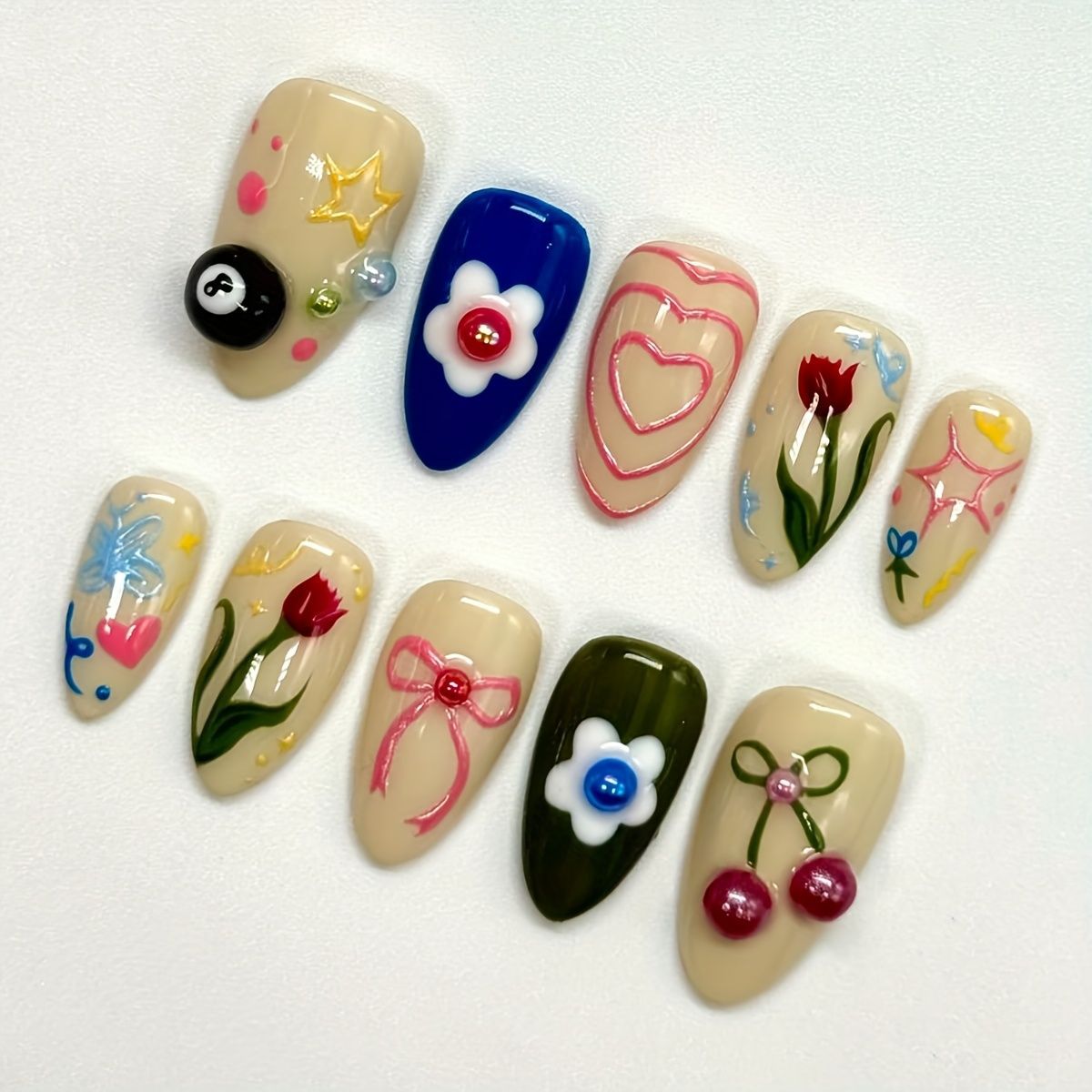 Künstlerisches Gel-Nagelkunst-Design Brehn