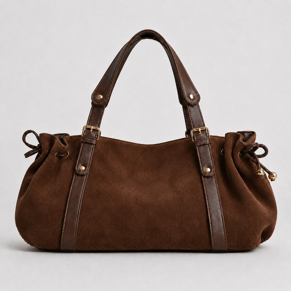 Strukturierte Wildleder-Handtasche
