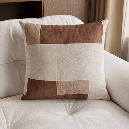 Textured Wavy Embroidered Linen-Cotton Throw Pillow Cover