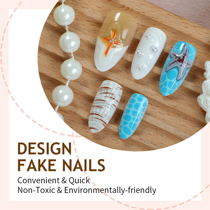 Kunstnagelset mit maritimem Design und verspielten Akzenten Brehn