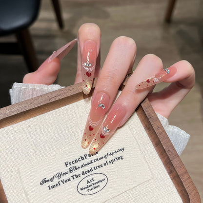 Künstlerische, urlaubsbezogene Press-On-Nagelkunst Brehn