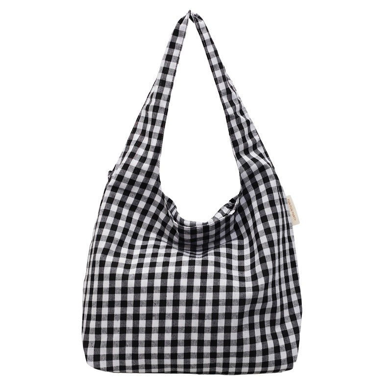 Gingham-Muster Hobo-Tasche