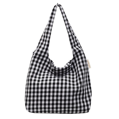 Gingham-Muster Hobo-Tasche