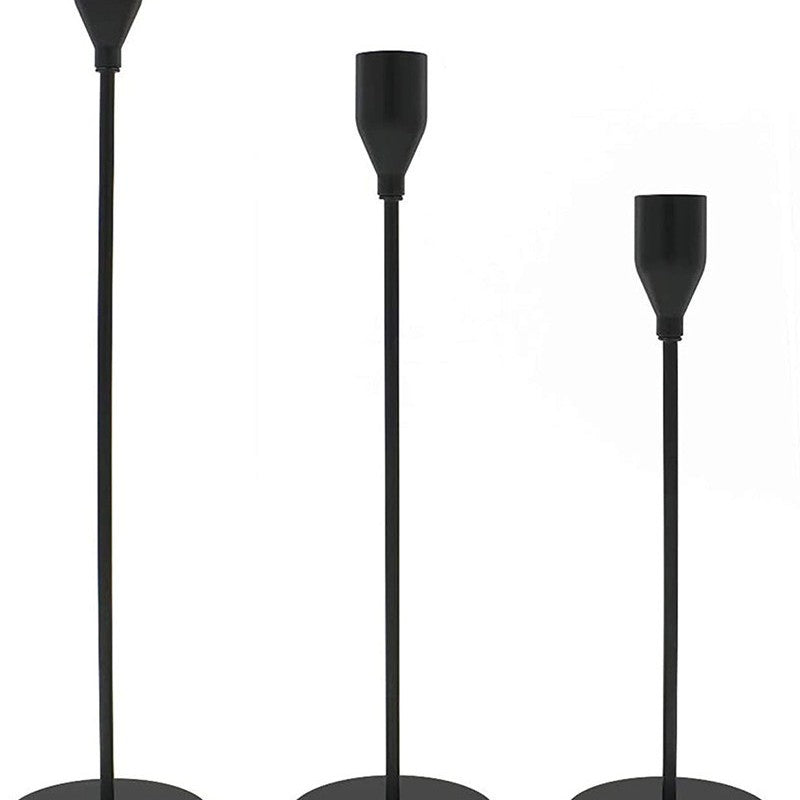 Modern Minimalist Taper Kerzenhalter Set mit polierter Metalloberfläche Brehn