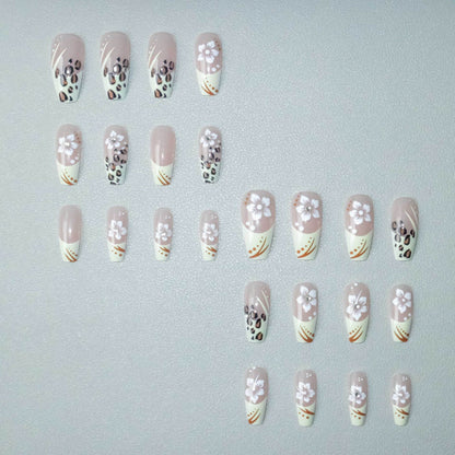 Künstlerisches Blumen- und Tiermotiv-Nagelkunst-Set