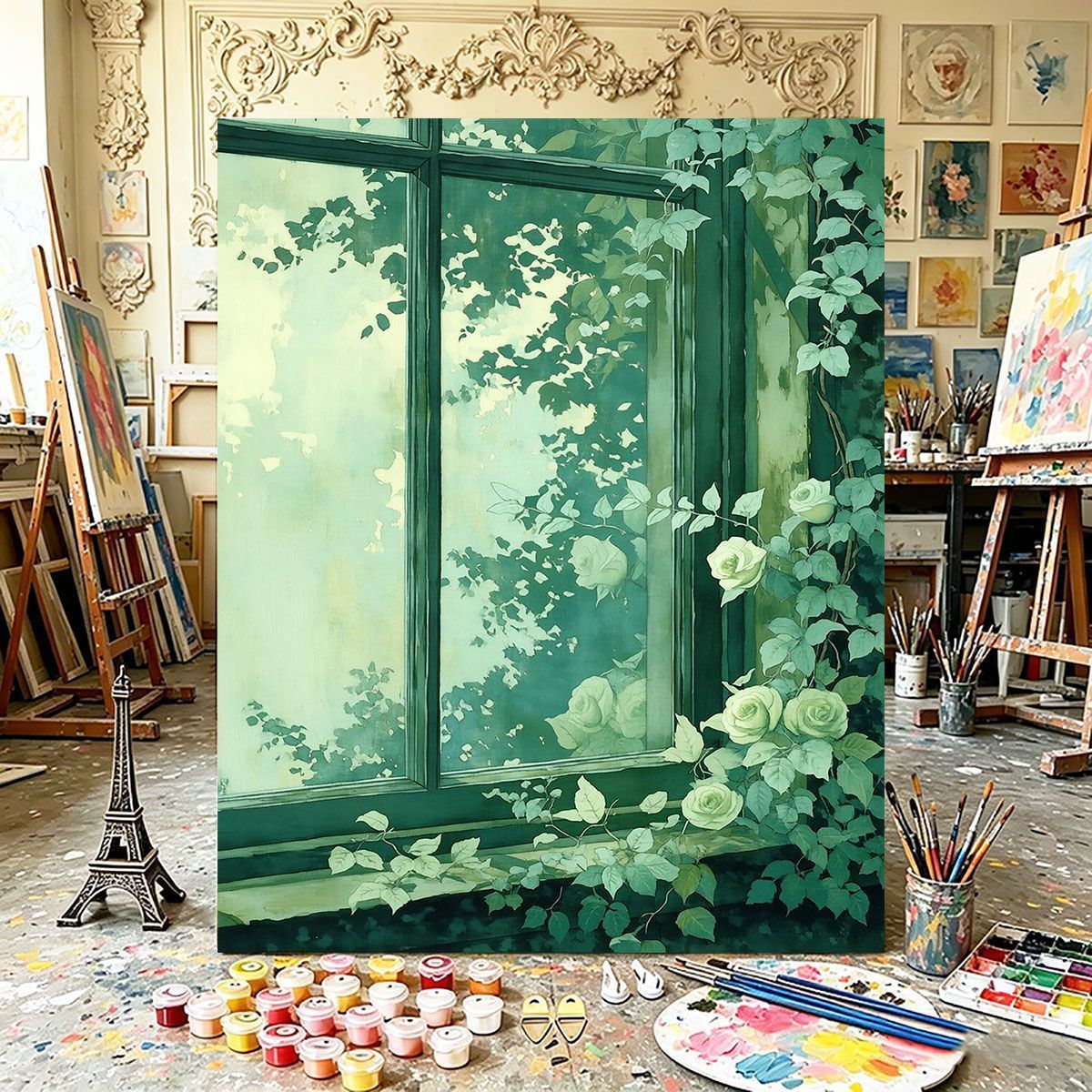 Botanische Fenster Leinwandkunst Brehn