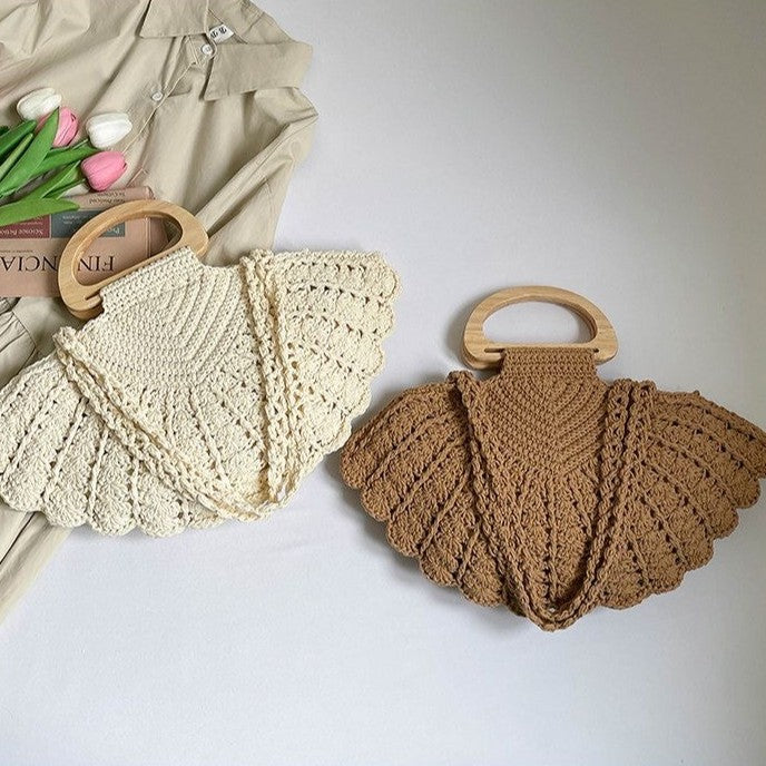 Handtasche mit Holzgriffen Brehn