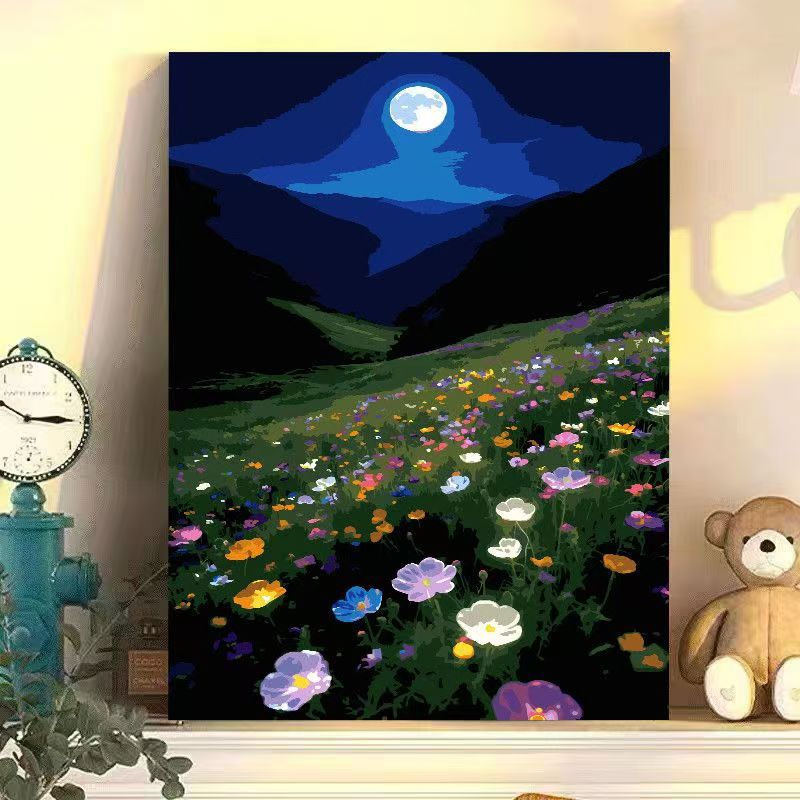 Nächtliche florale Landschaft Leinwandkunst Brehn
