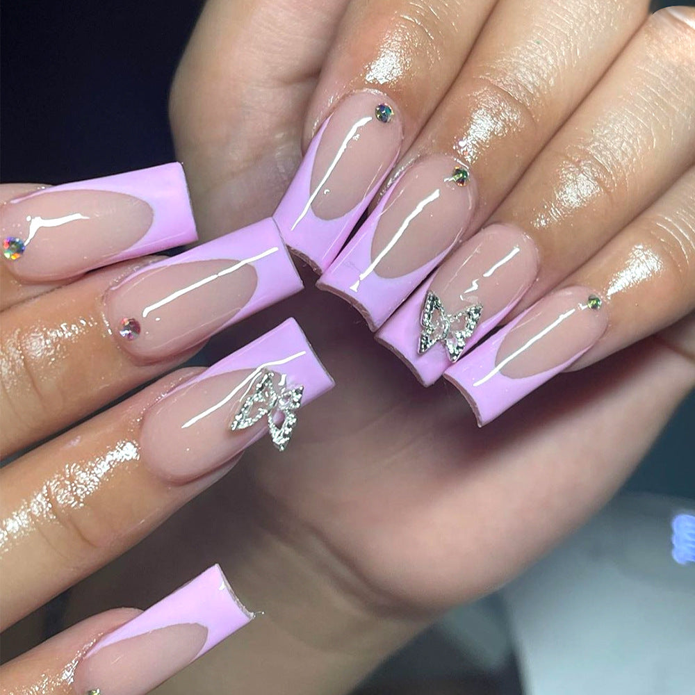 Elegante Schmetterlings-inspirierte Acryl-Nagelkunst-Erweiterungen Brehn