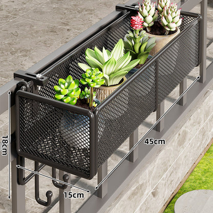 Mesh-Balkon-Hängepflanzenkasten mit Klemmhalterung und Entwässerung