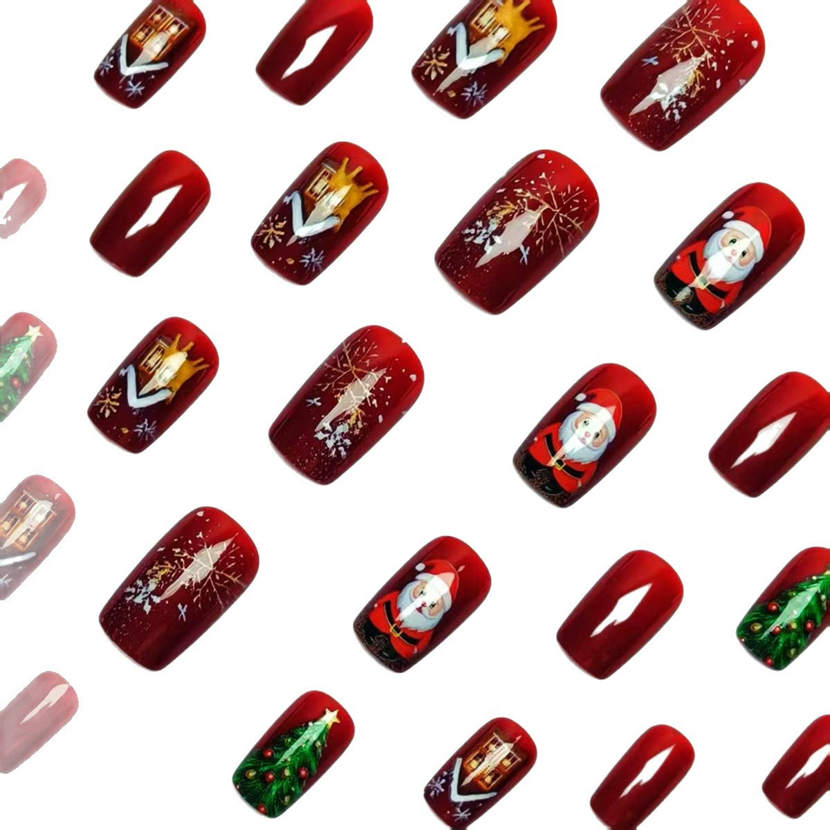 Kunstnägel mit Festlichem Weihnachtsmotiv Brehn