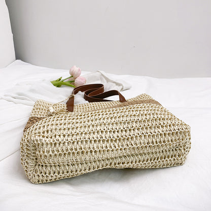 Stylische Gewebte Strohtasche für den Strand