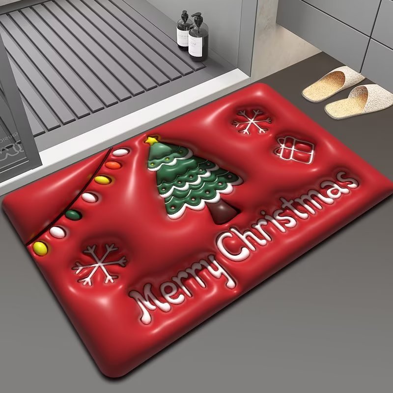 Weihnachtlich gestaltete Fußmatte Brehn