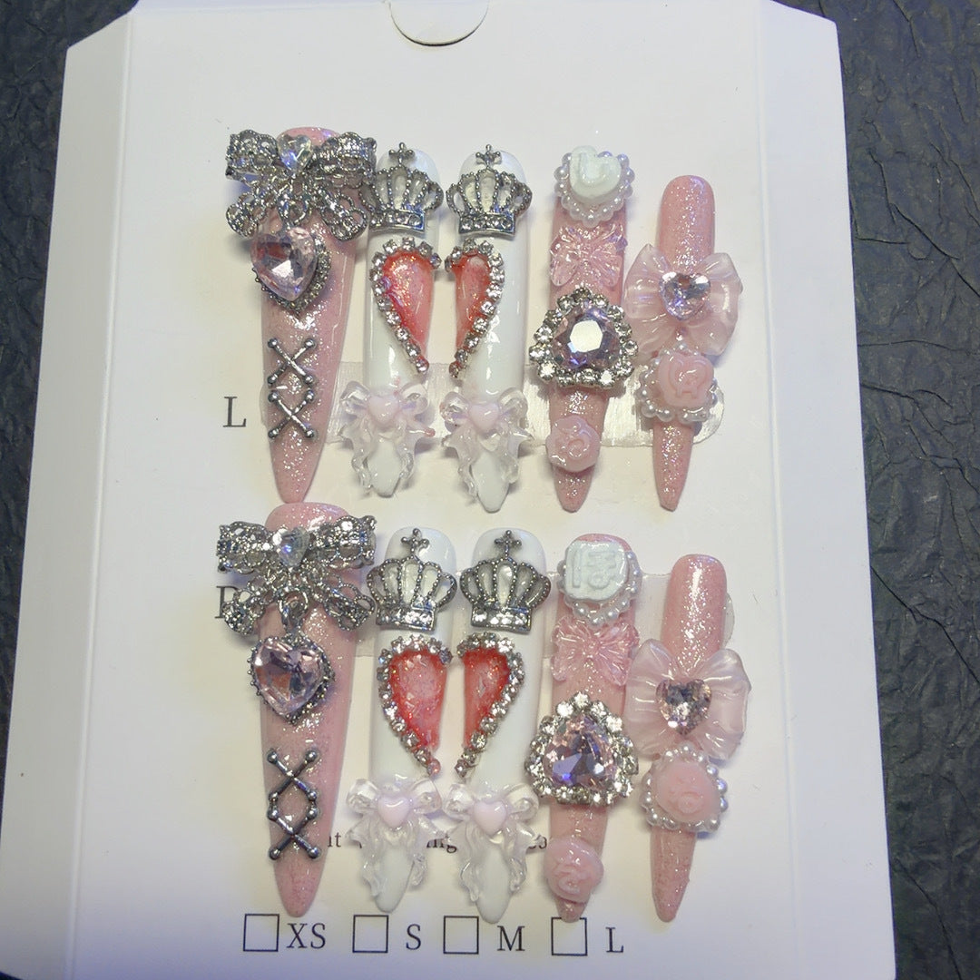 Strass Verzierte Press-On Nagelkunst Set