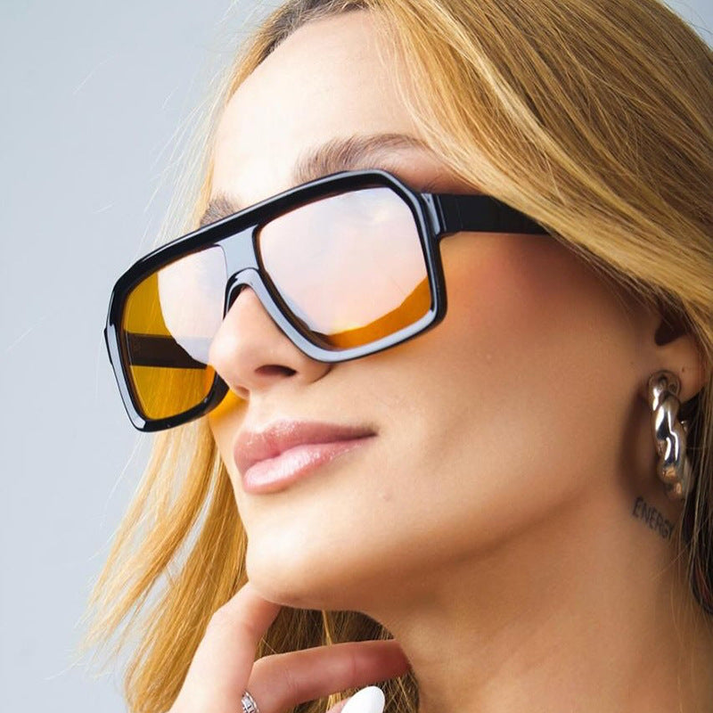 Damen große quadratische Sonnenbrille im modernen Design mit robustem Rahmen Brehn