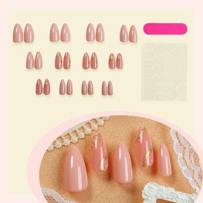 Premium Press-On Nail Set mit Floralakzenten Brehn