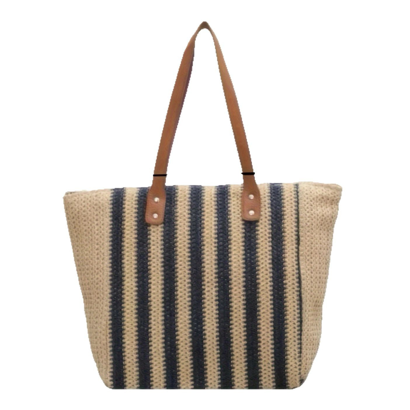 Handgefertigte Strandtasche mit Strukturiertem Streifenmuster Brehn