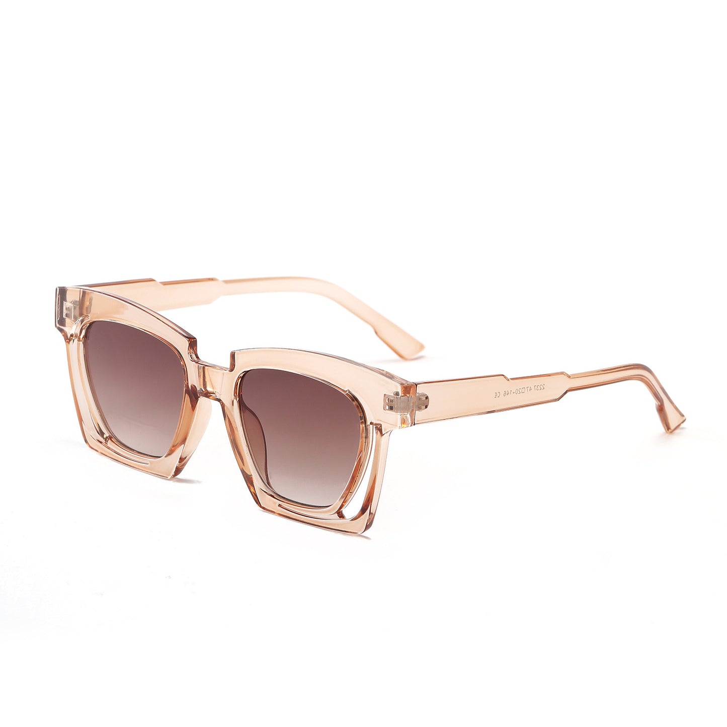 Damen trendige geometrische Sonnenbrille mit stilvollem, quadratischem Rahmen Brehn