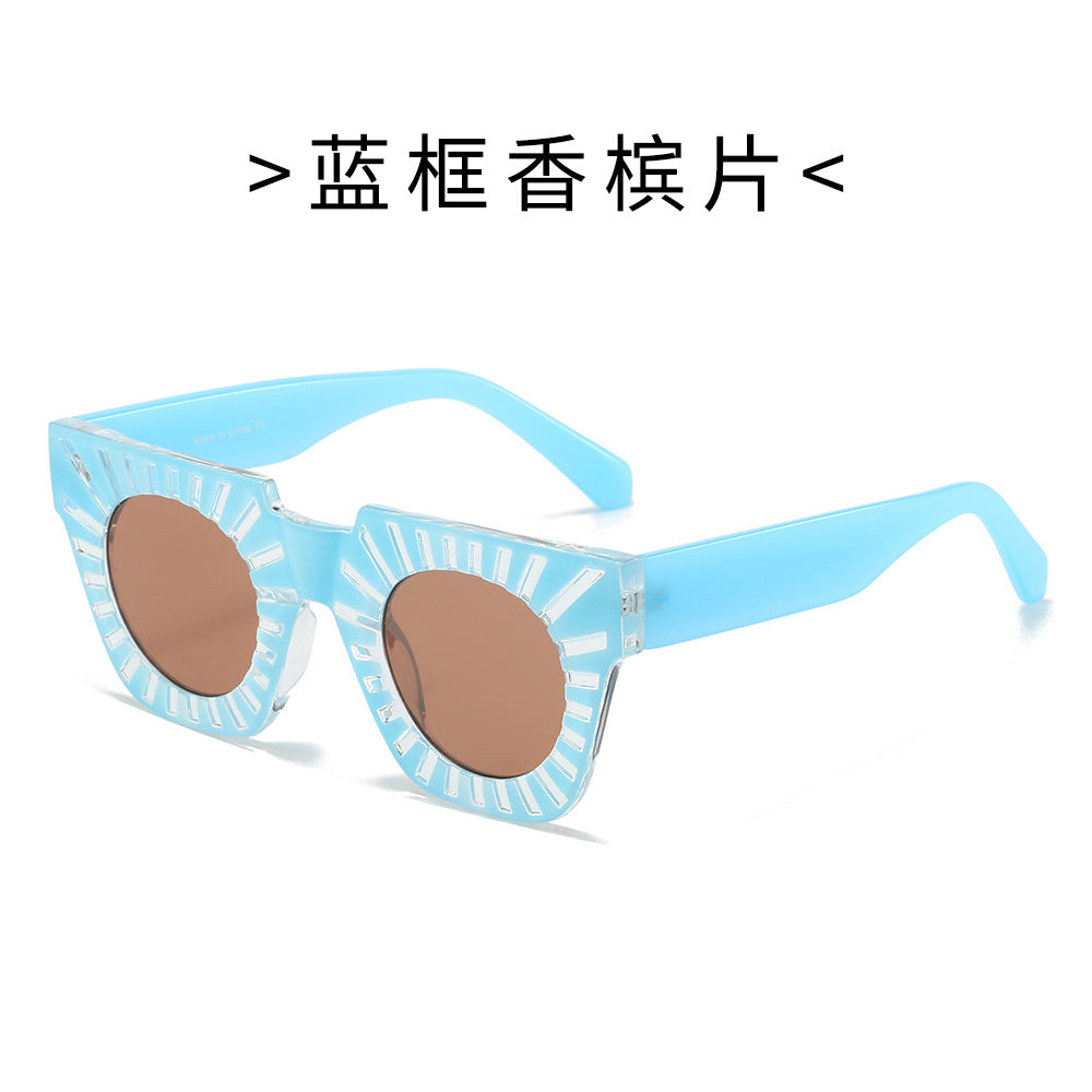 Damen Modische Sonnenbrille mit kreativem geometrischem Rahmen Brehn