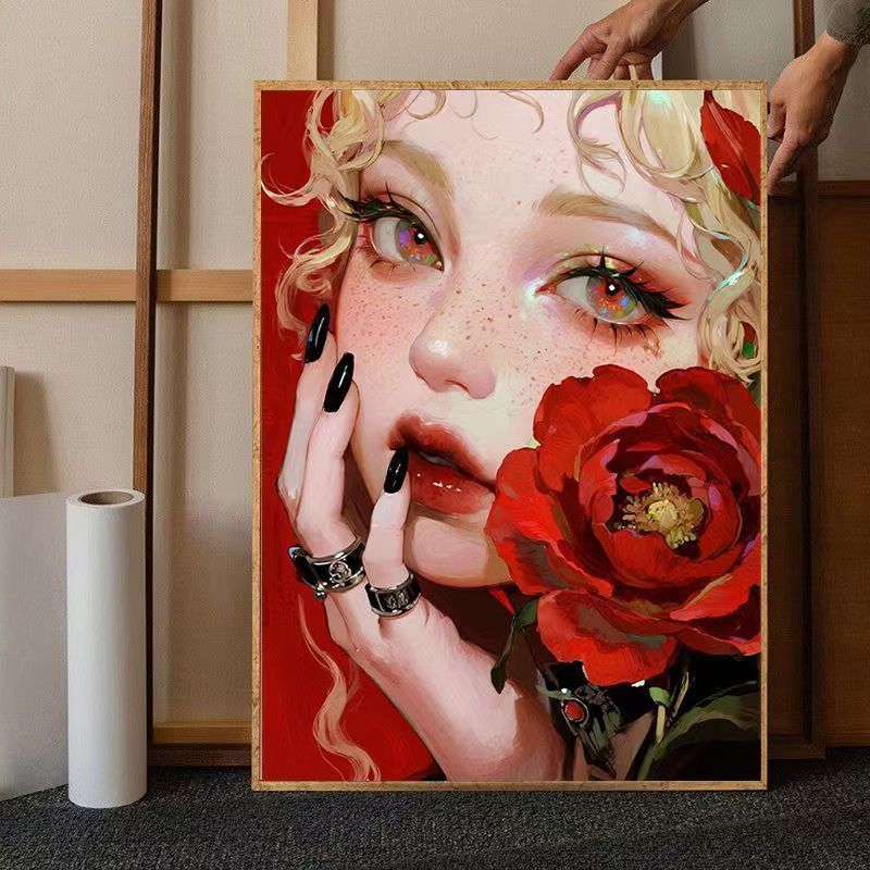 Zeitgenössische Florale Porträt Leinwand Kunst Brehn