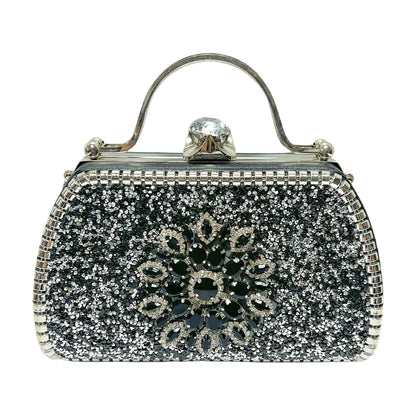 Vintage-inspirierte, mit Kristallen verzierte Handtasche zum Halten