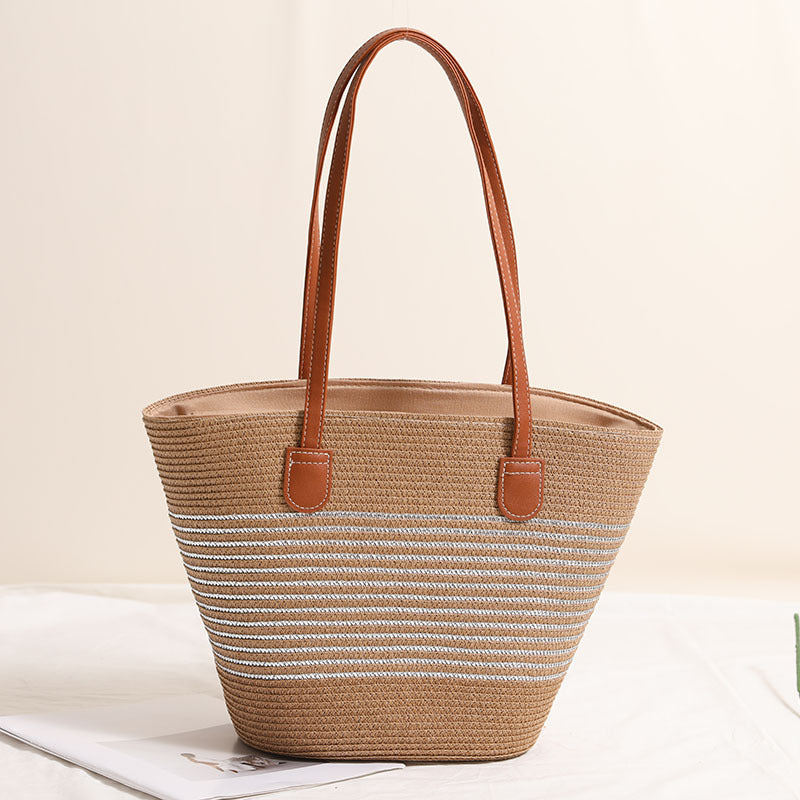 Damen Strandtasche mit robusten Ledergriffen Brehn