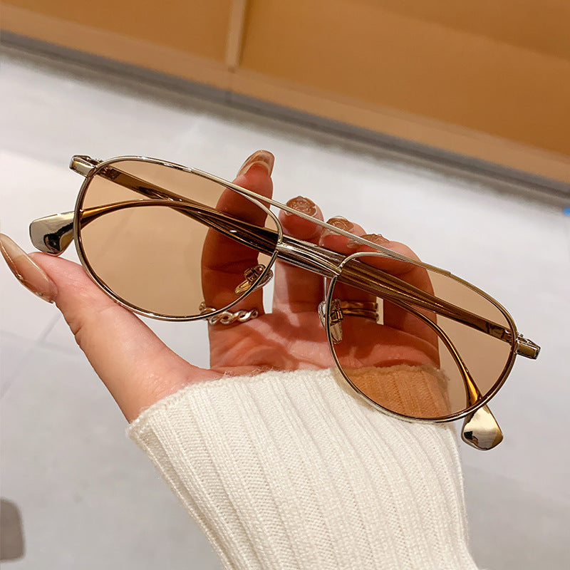 Damen modische Piloten-Sonnenbrille mit elegantem Goldrahmen Brehn