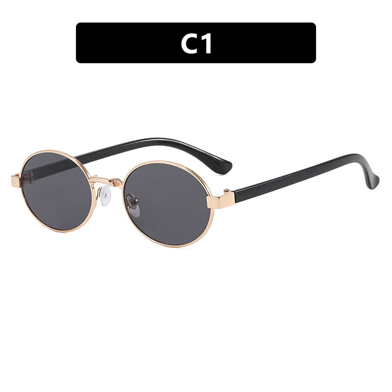 Damen runde Brille mit elegantem Metallrahmen und verstellbaren Nasenpads Brehn