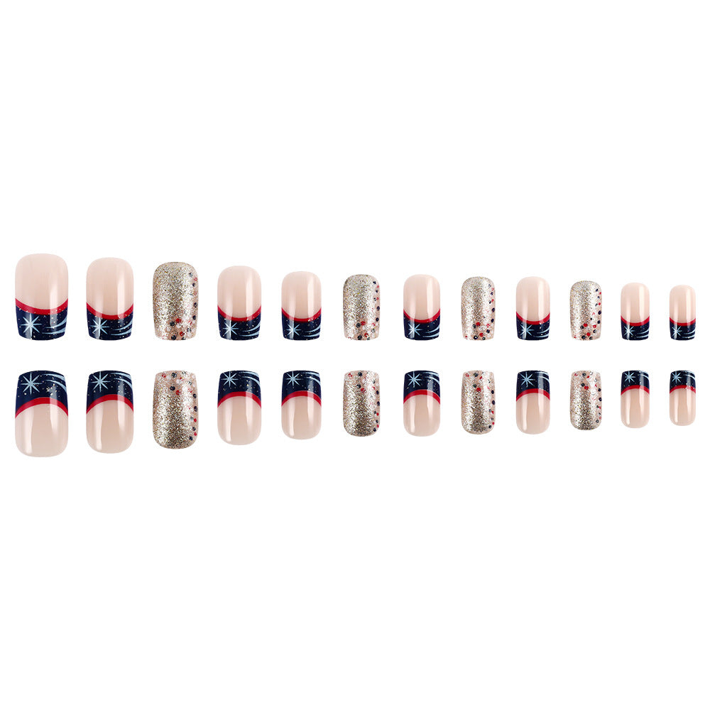 Dekoratives Press-On Nagelkunstset mit Glitterakzenten Brehn