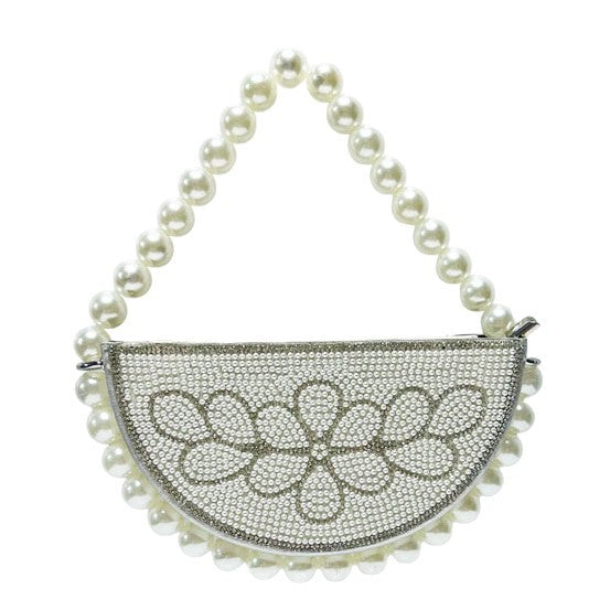 Perlenbestickte Blumen-Abendtasche