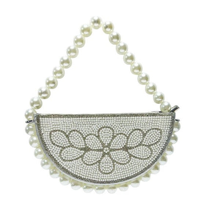 Perlenbestickte Blumen-Abendtasche