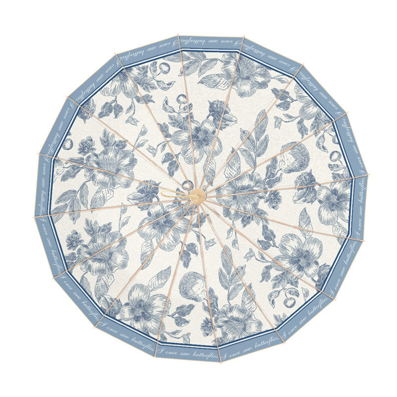 Damen eleganter Sonnenschirm mit floralen Mustern Brehn
