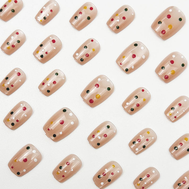 Künstlerisches Konfetti Press-On Nagelset Brehn