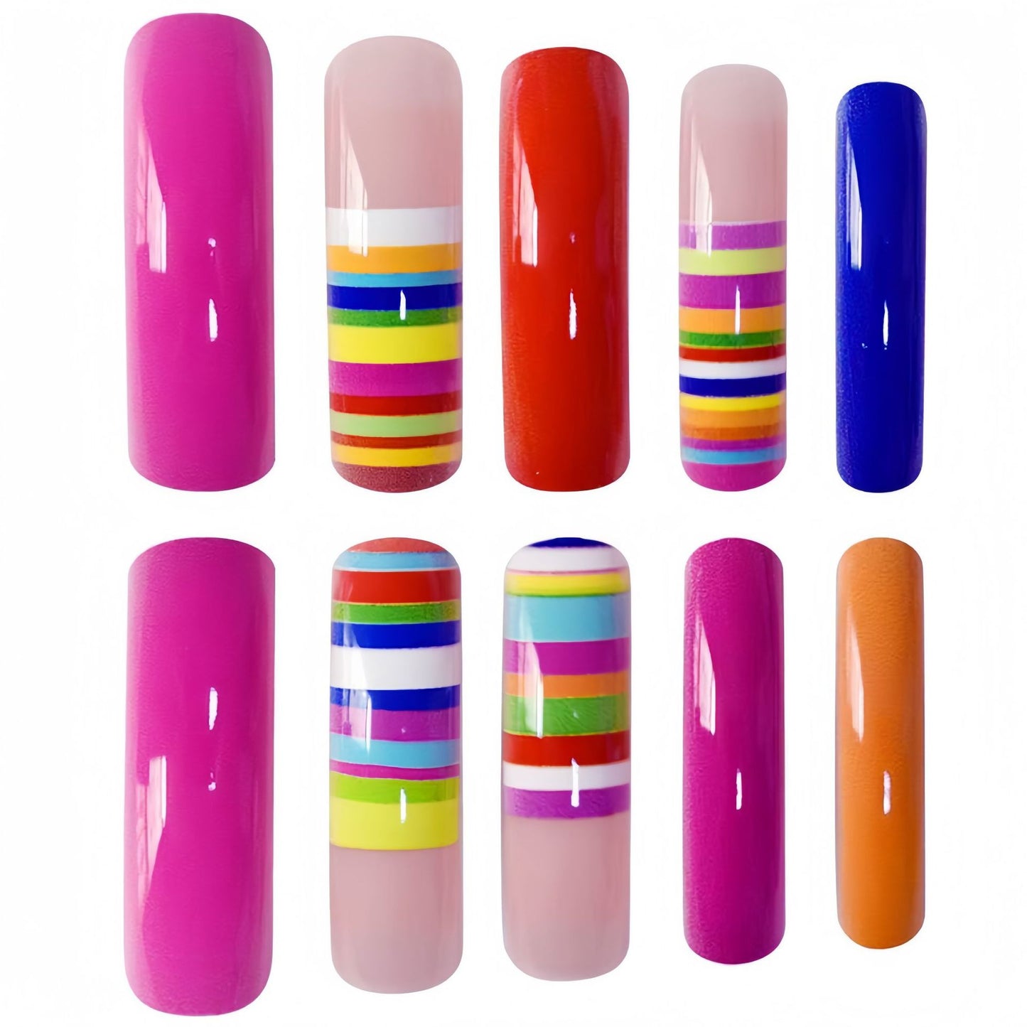 Kreative Mehrfarben-Nagelkunstverlängerungen Brehn