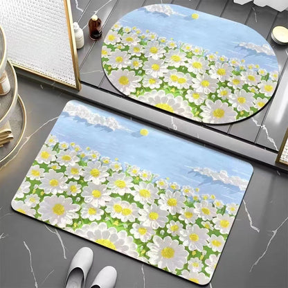 Blumenmuster Badezimmermatte Brehn