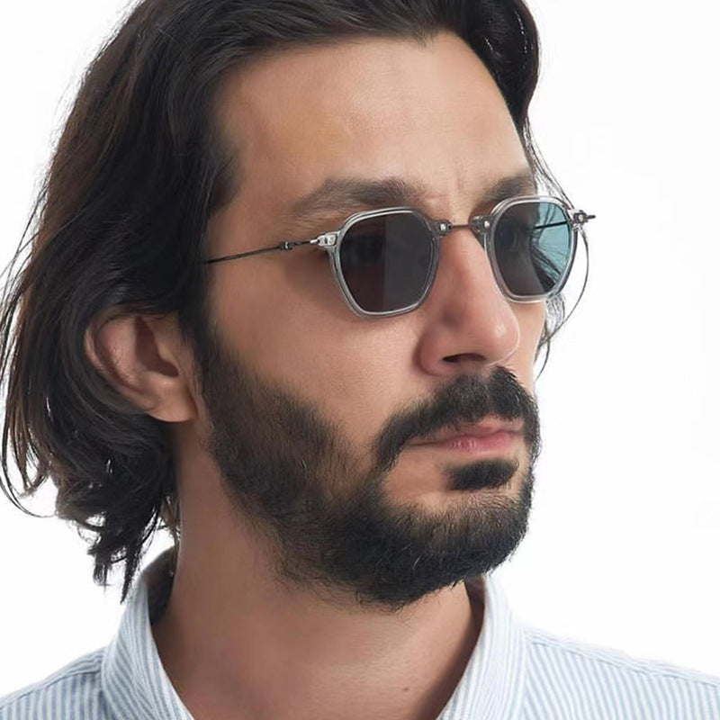 Damen stilvolle Sonnenbrille mit einzigartiger sechseckiger Form und robustem Rahmen Brehn