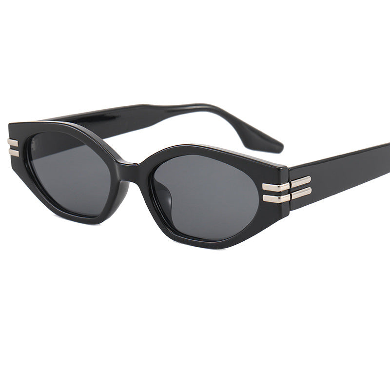 Damen auffällige Vintage-Sonnenbrille mit asymmetrischem Rahmen Brehn
