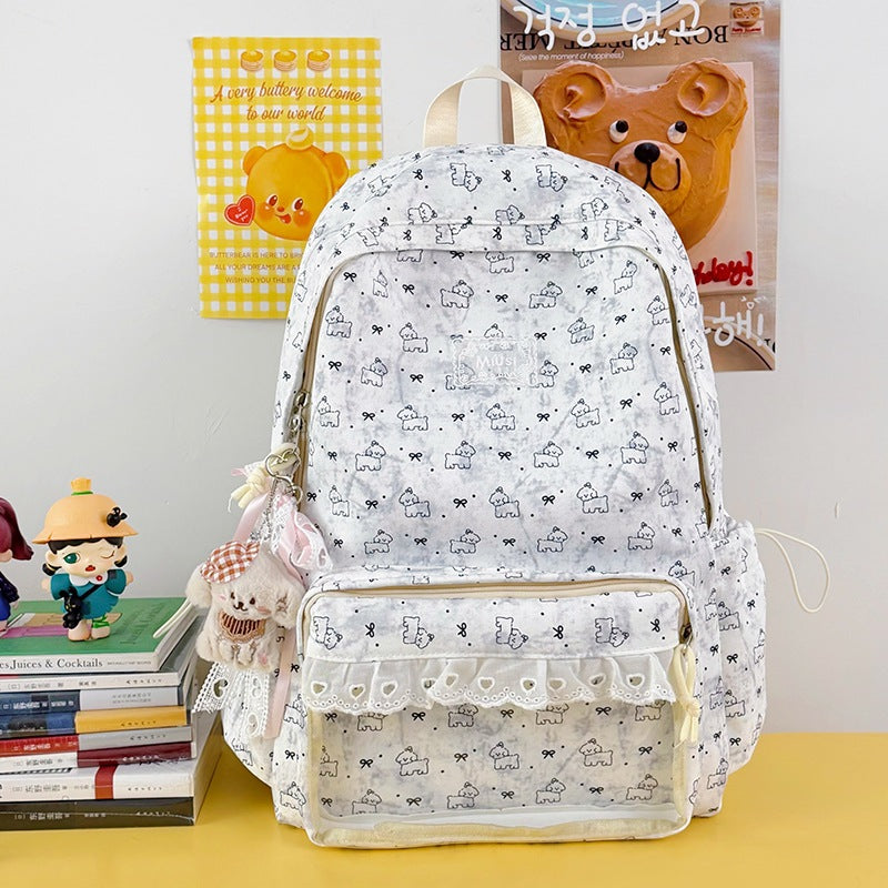 Niedlicher charakterthemen transparenter Schulrucksack