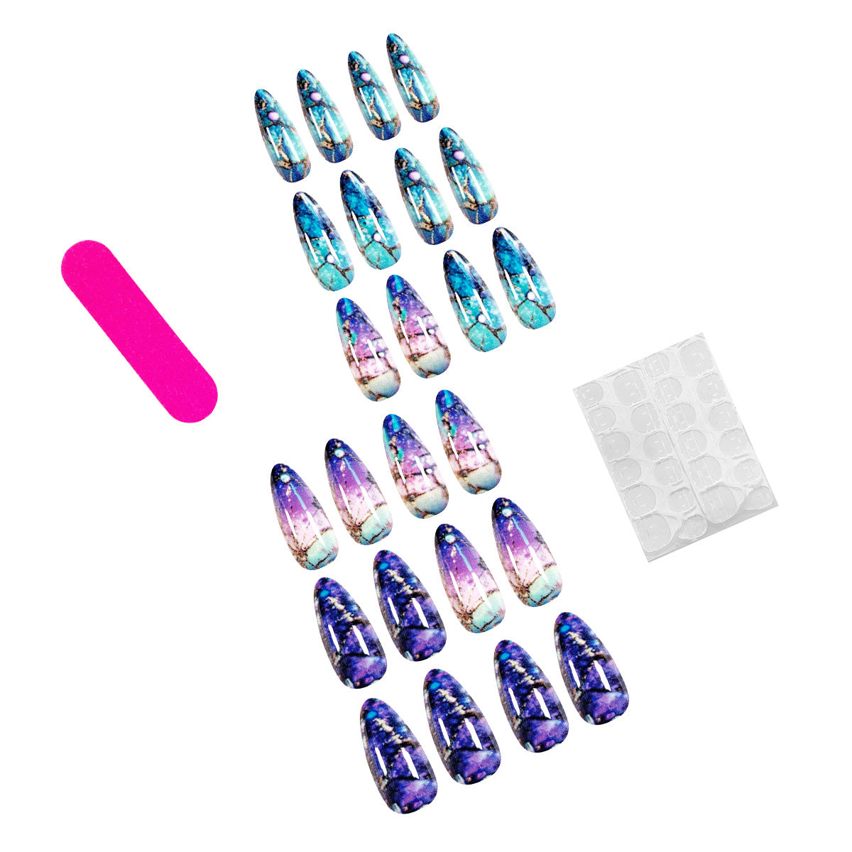 Exklusive Stiletto Kunstnägel mit Glitzer- und Ombre-Design Brehn