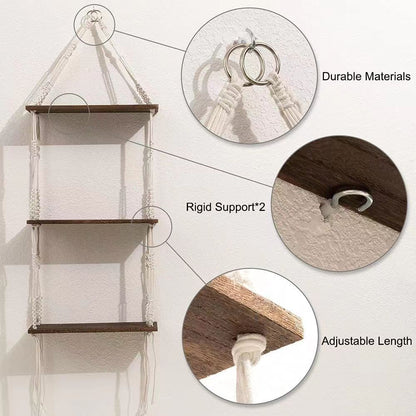 Verstellbares Macramé Hänregal