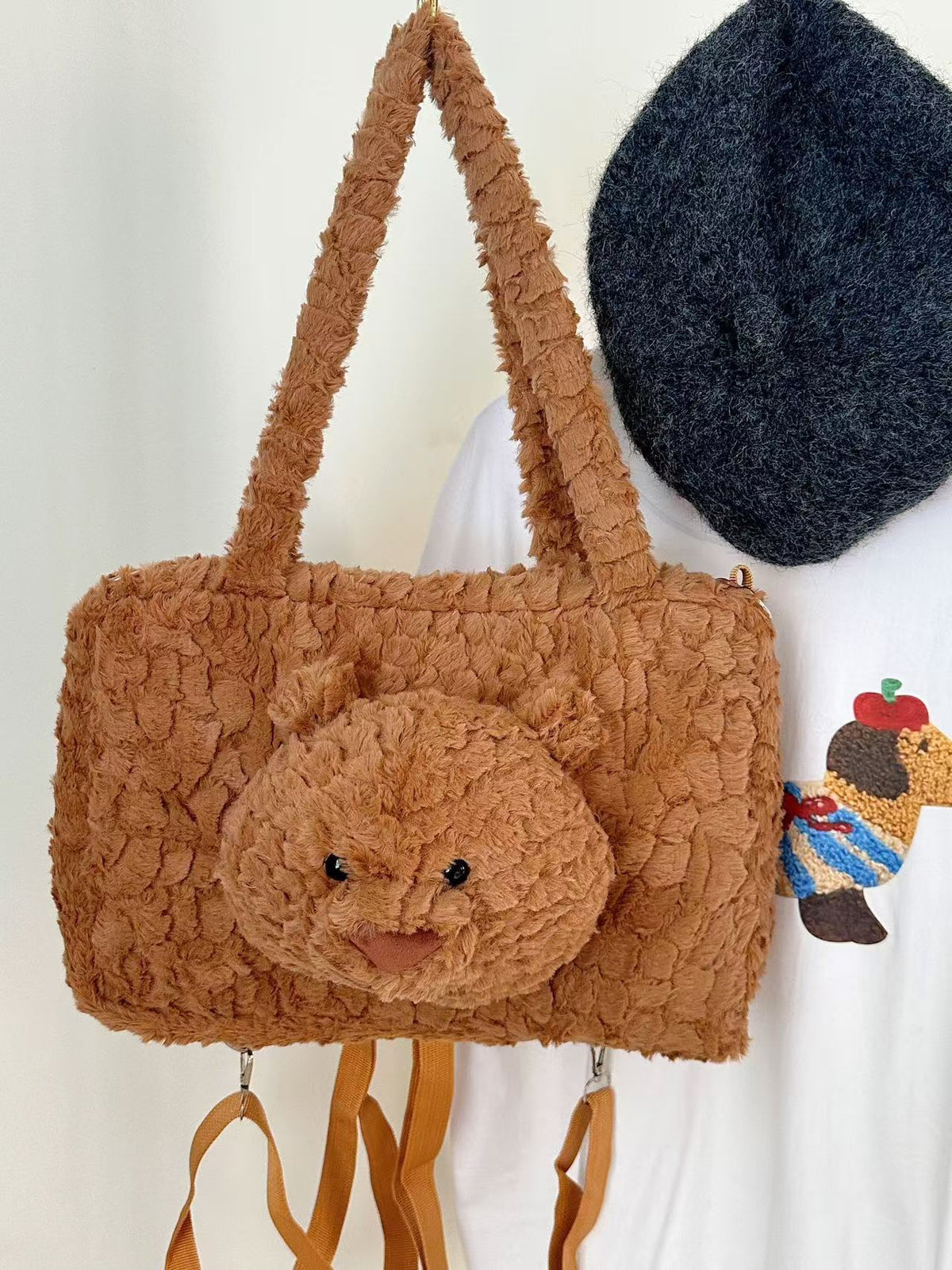 Süßes tierisches Plüsch-Shopper-Tasche