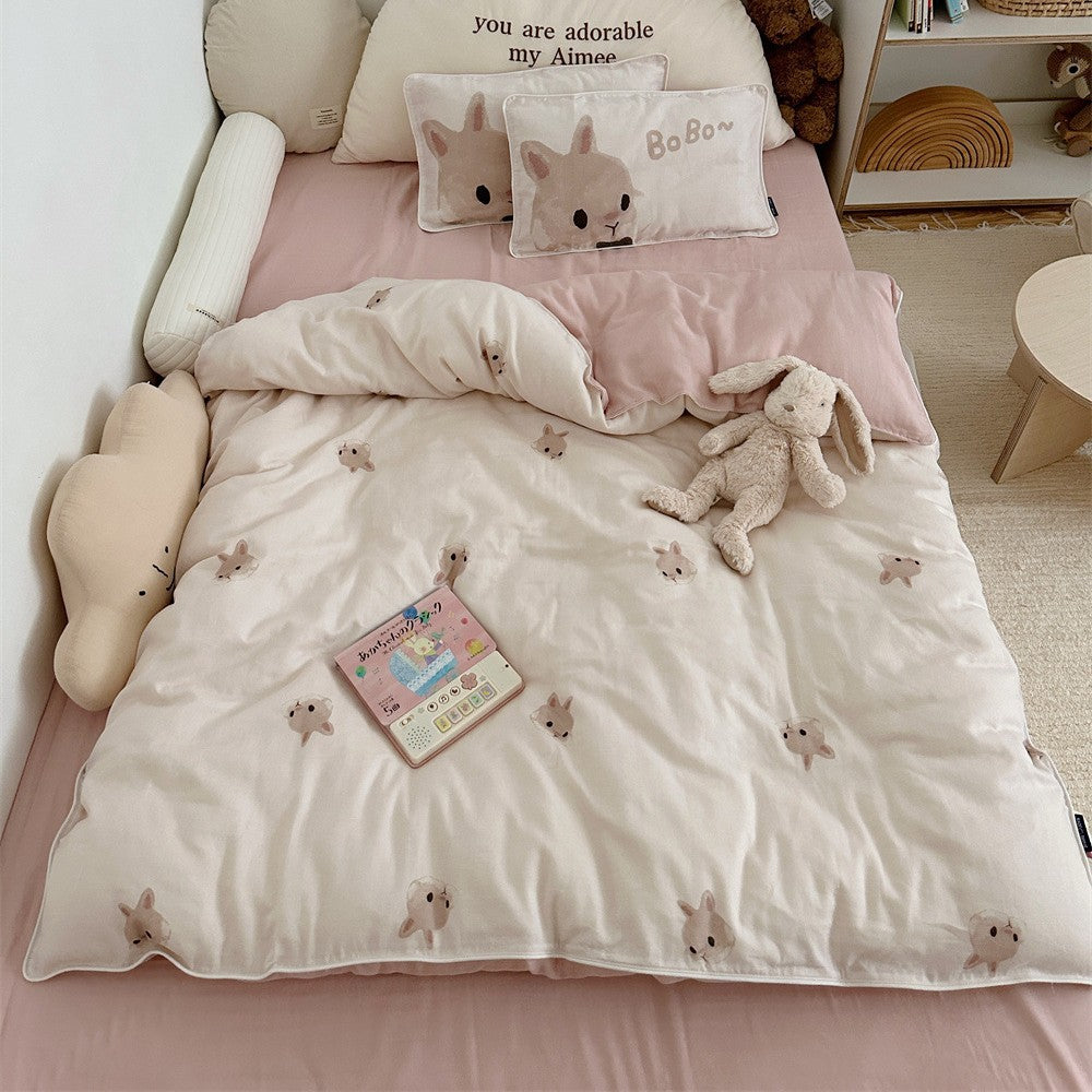 Wendbare Musselin-Kinderbettdecke mit Teddybären-Druck