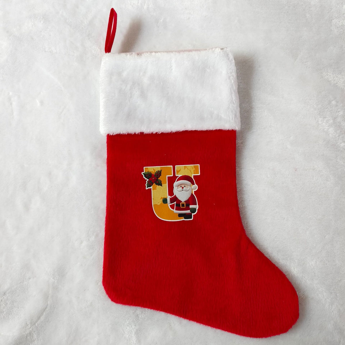 Festlicher Weihnachtsstrumpf mit personalisierbarem Motiv