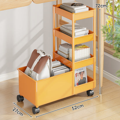 Multi-Ebenen Rollwagen mit tiefem Behälter und stapelbaren Tray-Regalen