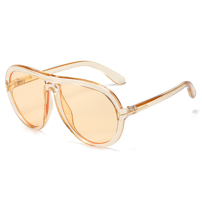 Oversized Modische Transparente Rosa Sonnenbrille Brehn