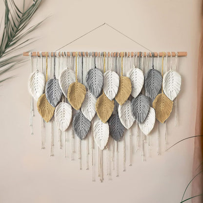 Macrame-Blatt-Wandbehang-Teppich Brehn