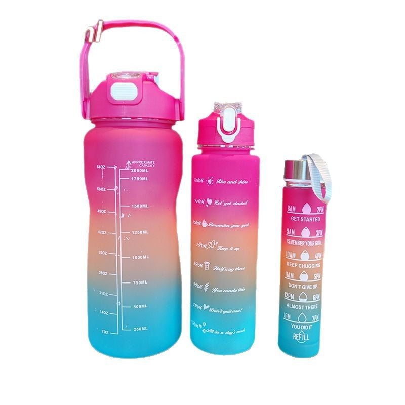 Damen ergonomische Wasserflasche mit Motivationsmarkierungen Brehn