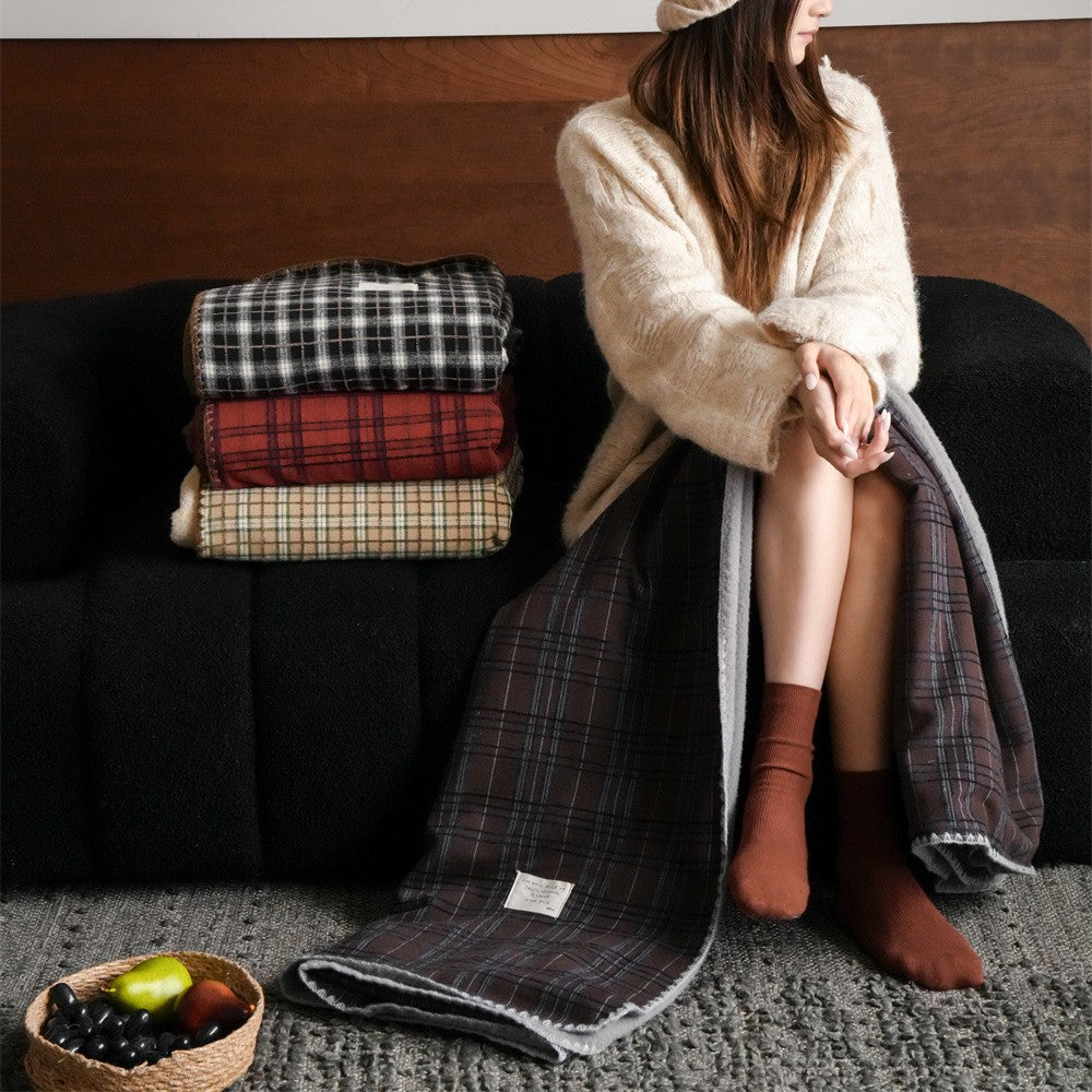 Wendbare Kuscheldecke aus kariertem Flanell mit weichem Fleece-Futter