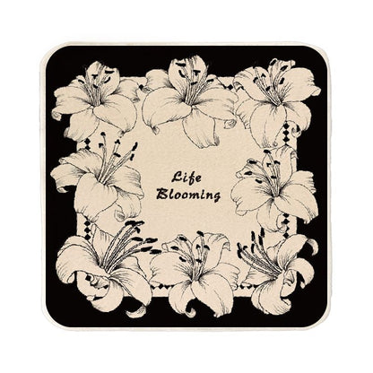 Floral Microfiber Square Face Towel with Artistic Lily Print